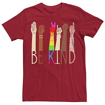 Men's Pride Be Kind ASL Sign Language Hands Graphic Tee