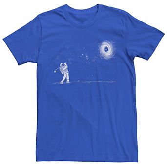 Men's Black Hole In One Astronaut Golfer Graphic Tee