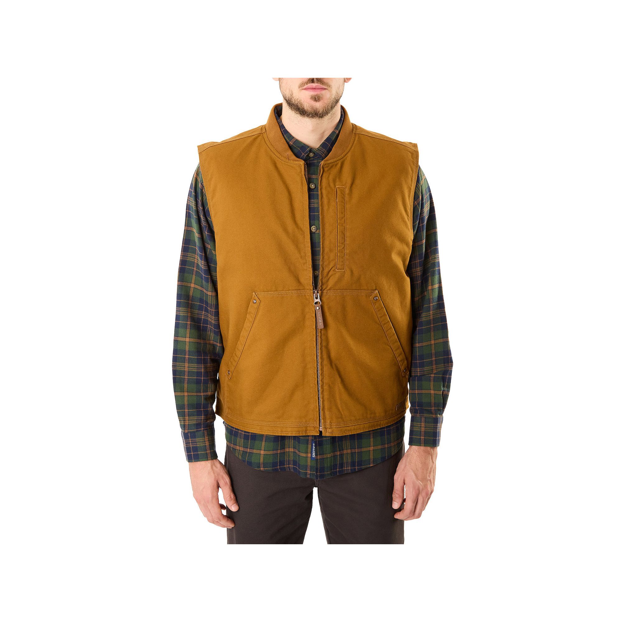 Big & Tall Smiths Workwear Sherpa-Lined Duck Vest, Mens, Size: 3XB, Camel