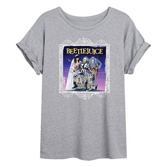 Juniors' Beetlejuice Frame Oversized Tee