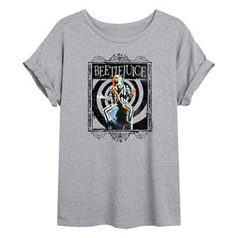 Juniors' Beetlejuice Grave Oversized Tee