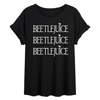 Juniors' Beetlejuice Oversized Tee