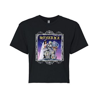 Juniors' Beetlejuice Frame Cropped Tee