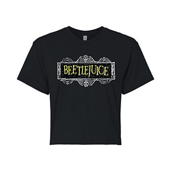 Juniors' Beetlejuice Cropped Tee