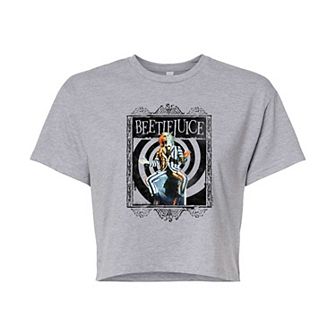Juniors' Beetlejuice Grave Cropped Tee