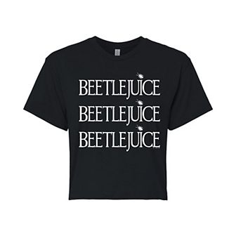 Juniors' Beetlejuice Cropped Tee