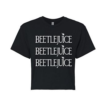 Juniors' Beetlejuice Cropped Tee