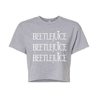 Juniors' Beetlejuice Cropped Tee