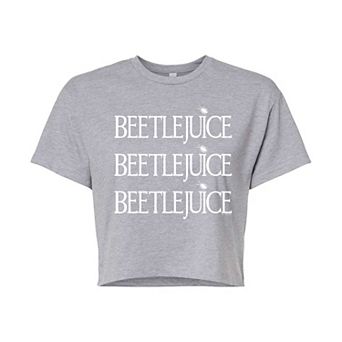 Juniors' Beetlejuice Cropped Tee
