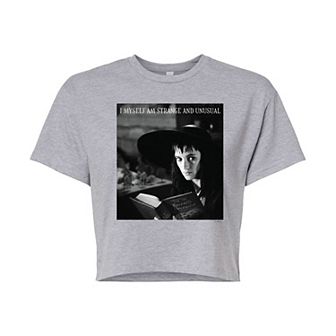 Juniors' Beetlejuice Lydia Strange & Unusual Cropped Tee