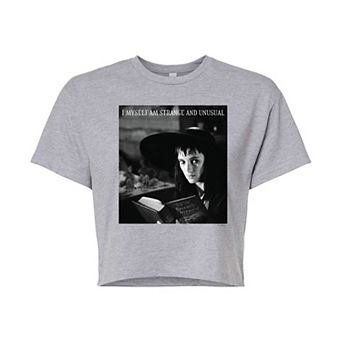 Juniors' Beetlejuice Lydia Strange & Unusual Cropped Tee