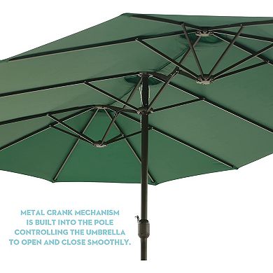 Aoodor Double Sided Patio Umbrella with Base Stand