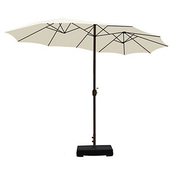 Aoodor Double Sided Patio Umbrella with Base Stand