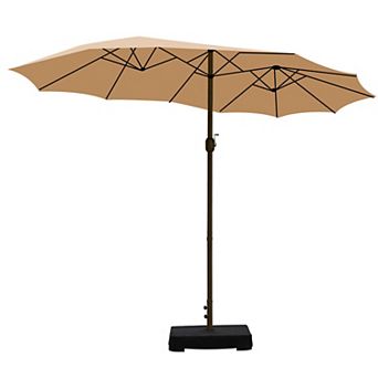 Aoodor Double Sided Patio Umbrella with Base Stand