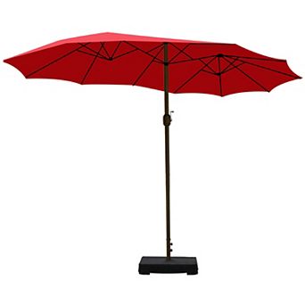 Aoodor Double Sided Patio Umbrella with Base Stand