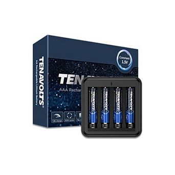 TENAVOLTS 1.5V AAA Lithium Rechargeable Battery, 4 Counts with Charger