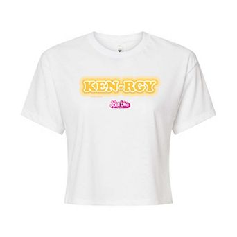 Juniors' Barbie The Movie Kenrgy Cropped Tee