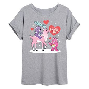Juniors' Care Bears Unlock The Magic Winter Fun Oversized Tee
