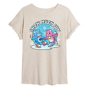 Juniors' Care Bears Unlock The Magic Snow Fun Oversized Tee