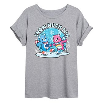 Juniors' Care Bears Unlock The Magic Snow Fun Oversized Tee