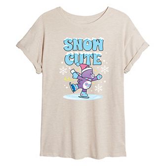 Juniors' Care Bears Unlock The Magic Snow Cute Oversized Tee