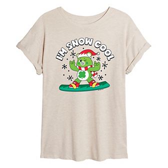 Juniors' Care Bears Unlock The Magic Snow Cool Oversized Tee