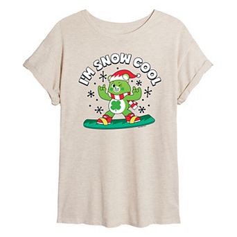 Juniors' Care Bears Unlock The Magic Snow Cool Oversized Tee
