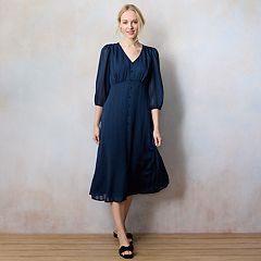 Mid-length dress Lauren Conrad Blue size S International in Cotton -  28932066