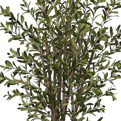 nearly natural 6-ft. Olive Artificial Tree in White Tower Planter