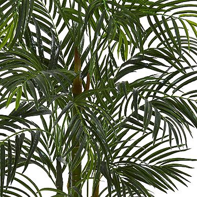 nearly natural 5-ft. UV Resistant Areca Artificial Palm Tree in White Planter