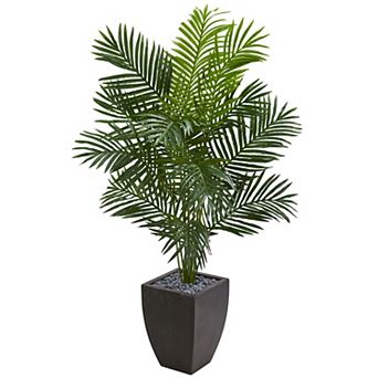 nearly natural 5.5-ft. Paradise Artificial Palm Tree in Black Planter
