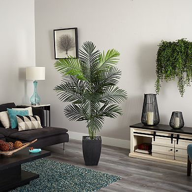 nearly natural 5.5-ft. Paradise Artificial Palm Tree in Black Planter