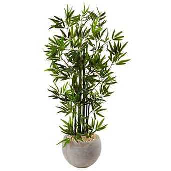 nearly natural 4-ft. Bamboo Artificial Tree in Sand Colored Bowl