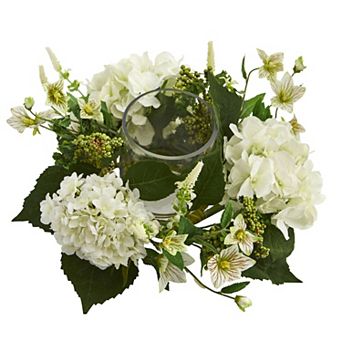 nearly natural Hydrangea Artificial Arrangement Candelabrum