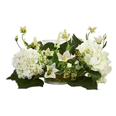 nearly natural Hydrangea Artificial Arrangement Candelabrum