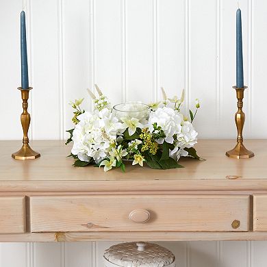 nearly natural Hydrangea Artificial Arrangement Candelabrum