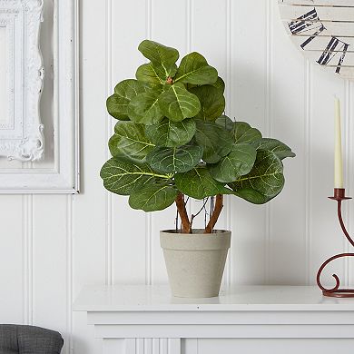 nearly natural 22-in. Fiddle Leaf Artificial Plant