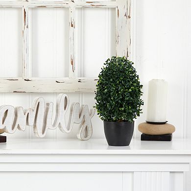 nearly natural 13-in. UV Resistant Boxwood Topiary Artificial Plant