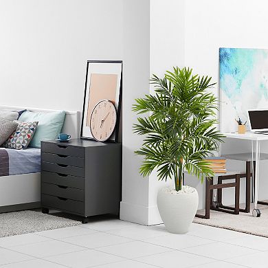 nearly natural 4-ft. Areca Artificial Palm Tree in White Planter