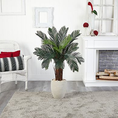 nearly natural 4.5-ft. UV Resistant Cycas Artificial Tree in Oval Planter