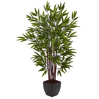 nearly natural 4-ft. Bamboo Silk Tree with Planter