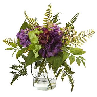 nearly natural 14 in Hydrangea & Berry Artificial Arrangement