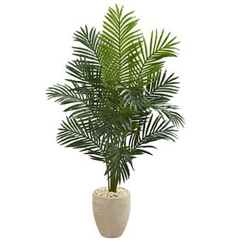nearly natural 5.5-ft. Paradise Artificial Palm Tree in Sand Colored Planter
