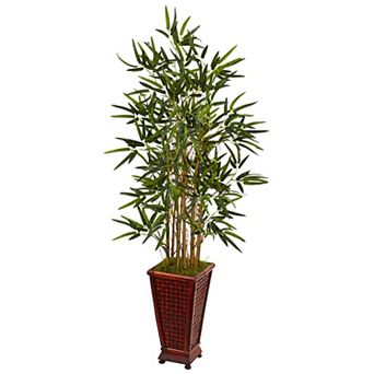 nearly natural 4.5-ft. Bamboo Artificial Tree in Decorative Planter