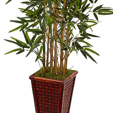nearly natural 4.5-ft. Bamboo Artificial Tree in Decorative Planter