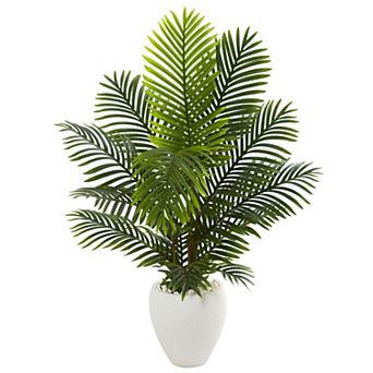 nearly natural 4.5-ft. Paradise Palm Artificial Tree in White Planter