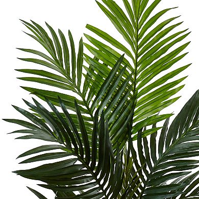 nearly natural 4.5-ft. Kentia Palm Artificial Tree in White Oval Planter