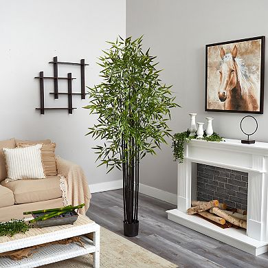 nearly natural 6-ft. UV Resistant Black Bamboo Tree