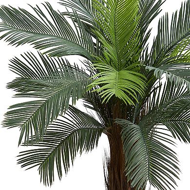 nearly natural 4.5-ft. UV Resistant Cycas Artificial Tree in Orange Planter