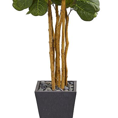 nearly natural Fiddle Leaf Artificial Tree in Slate Planter